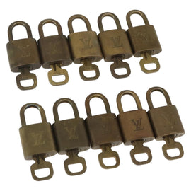 LOUIS VUITTON Padlock 10 Set Padlock metal Gold LV Auth am9949