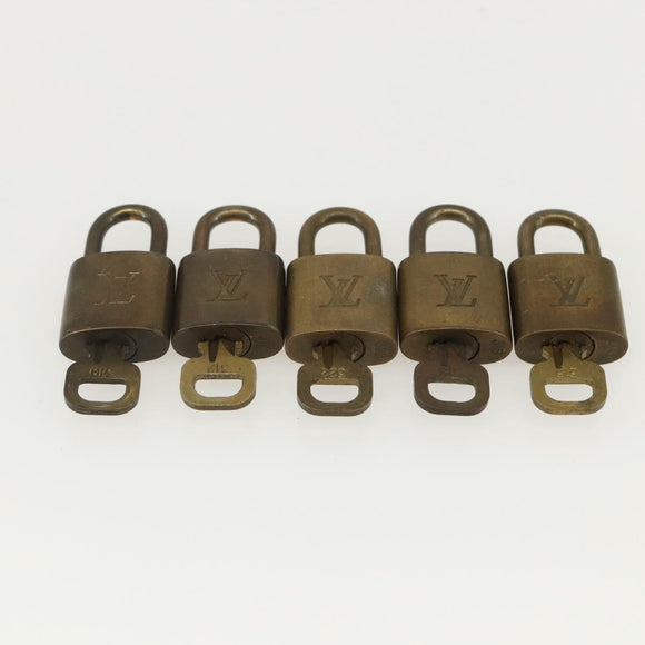 LOUIS VUITTON Padlock 10 Set Padlock metal Gold LV Auth am9949