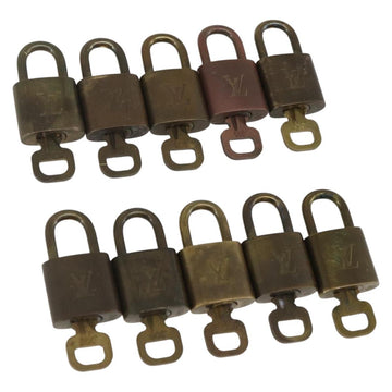 LOUIS VUITTON Padlock 10 Set Padlock metal Gold LV Auth am9951