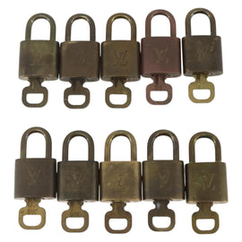 LOUIS VUITTON Padlock 10 Set Padlock metal Gold LV Auth am9951 - 0
