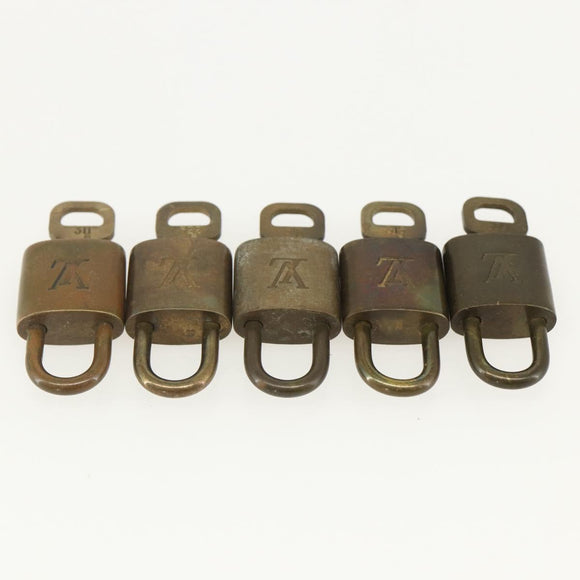 LOUIS VUITTON Padlock 10 Set Padlock metal Gold LV Auth am9953