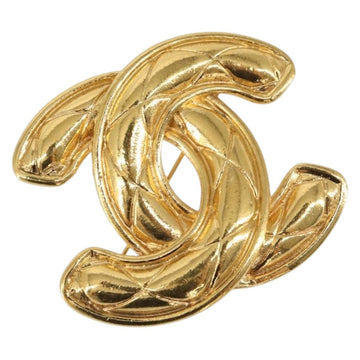 CHANEL CC Brooch metal Gold Tone CC Auth am9957V