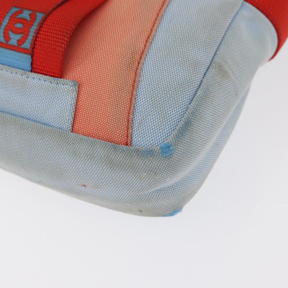 CHANEL Sports Line Shoulder Bag Nylon Red Blue CC Auth am9958