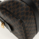 CELINE Macadam Canvas Mini Boston Bag PVC Black Gold Auth am9965V-9