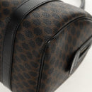 CELINE Macadam Canvas Mini Boston Bag PVC Black Gold Auth am9965V-14