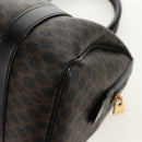 CELINE Macadam Canvas Mini Boston Bag PVC Black Gold Auth am9965V-16