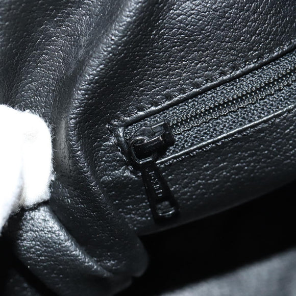 CELINE Macadam Canvas Mini Boston Bag PVC Black Gold Auth am9965V