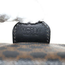 CELINE Macadam Canvas Mini Boston Bag PVC Black Gold Auth am9965V-12