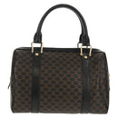 CELINE Macadam Canvas Mini Boston Bag PVC Black Gold Auth am9965V-2