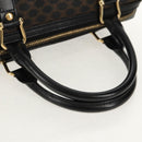 CELINE Macadam Canvas Mini Boston Bag PVC Black Gold Auth am9965V-7