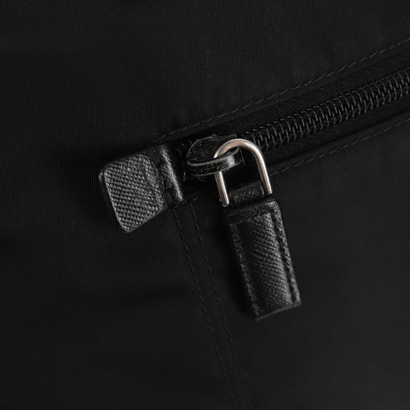 PRADA Tote Bag Nylon 2way Black Silver Auth am9967