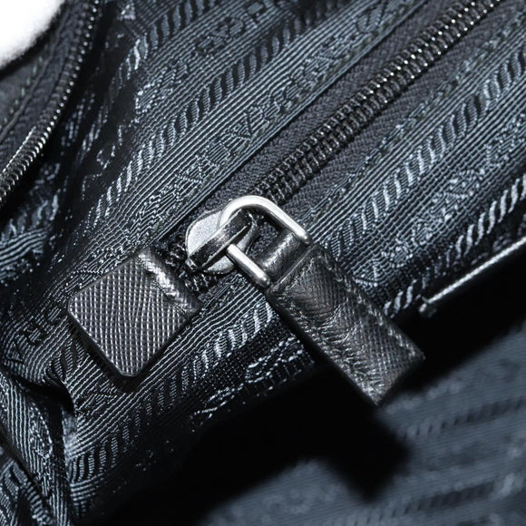 PRADA Tote Bag Nylon 2way Black Silver Auth am9967