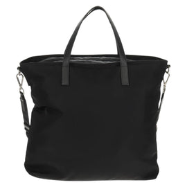 PRADA Tote Bag Nylon 2way Black Silver Auth am9967 - 0