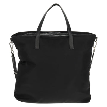 PRADA Tote Bag Nylon 2way Black Silver Auth am9967 - 0