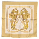 HERMES Carre 40 Scarf ""BRIDES de GALA"" Silk Beige Auth am9968-1