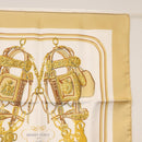 HERMES Carre 40 Scarf ""BRIDES de GALA"" Silk Beige Auth am9968-3