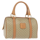 CELINE Macadam Canvas Mini Boston Bag PVC Beige Gold Auth am9971V-1