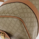 CELINE Macadam Canvas Mini Boston Bag PVC Beige Gold Auth am9971V-15