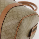 CELINE Macadam Canvas Mini Boston Bag PVC Beige Gold Auth am9971V-16