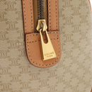 CELINE Macadam Canvas Mini Boston Bag PVC Beige Gold Auth am9971V-18