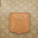 CELINE Macadam Canvas Mini Boston Bag PVC Beige Gold Auth am9971V-19