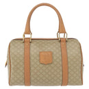 CELINE Macadam Canvas Mini Boston Bag PVC Beige Gold Auth am9971V-13