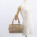 CELINE Macadam Canvas Mini Boston Bag PVC Beige Gold Auth am9971V-23