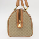 CELINE Macadam Canvas Mini Boston Bag PVC Beige Gold Auth am9971V-4