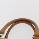 CELINE Macadam Canvas Mini Boston Bag PVC Beige Gold Auth am9971V-14