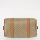 CELINE Macadam Canvas Mini Boston Bag PVC Beige Gold Auth am9971V-5