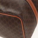 CELINE Macadam Canvas Mini Boston Bag PVC Black Gold Auth am9976V-9