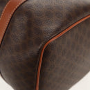 CELINE Macadam Canvas Mini Boston Bag PVC Black Gold Auth am9976V-16