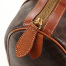 CELINE Macadam Canvas Mini Boston Bag PVC Black Gold Auth am9976V-10