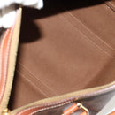 CELINE Macadam Canvas Mini Boston Bag PVC Black Gold Auth am9976V-11