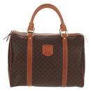 CELINE Macadam Canvas Mini Boston Bag PVC Black Gold Auth am9976V-13