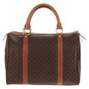 CELINE Macadam Canvas Mini Boston Bag PVC Black Gold Auth am9976V-2