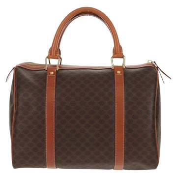 CELINE Macadam Canvas Mini Boston Bag PVC Black Gold Auth am9976V - 0