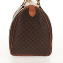 CELINE Macadam Canvas Mini Boston Bag PVC Black Gold Auth am9976V-4