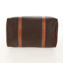 CELINE Macadam Canvas Mini Boston Bag PVC Black Gold Auth am9976V-5