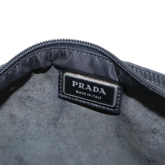 PRADA Shoulder Bag Nylon Black Silver Auth am9977