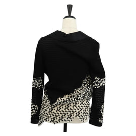 CHANEL Cardigan Rayon 36 Black CC Auth am9979V - 0