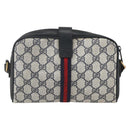 GUCCI GG Supreme Sherry Line Shoulder Bag PVC Navy Gold 89 02 055 Auth am9980-2
