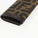 FENDI Zucca Canvas Key Case Brown Black Auth am9981V-15