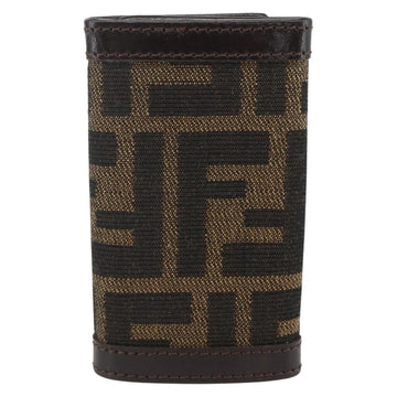 FENDI Zucca Canvas Key Case Brown Black Auth am9981V - 0