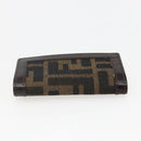 FENDI Zucca Canvas Key Case Brown Black Auth am9981V-3