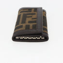 FENDI Zucca Canvas Key Case Brown Black Auth am9981V-5