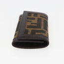 FENDI Zucca Canvas Key Case Brown Black Auth am9981V-6