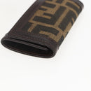 FENDI Zucca Canvas Key Case Brown Black Auth am9981V-7