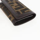 FENDI Zucca Canvas Key Case Brown Black Auth am9981V-14