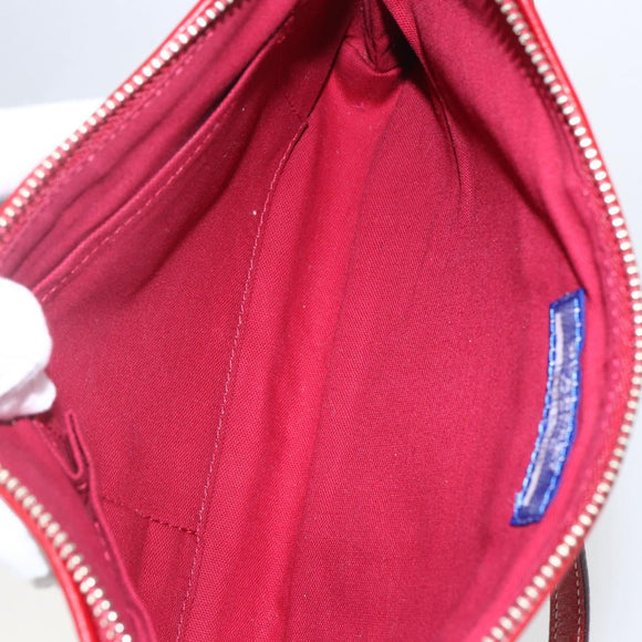 BURBERRY Nova Check Blue Label Hand Bag Canvas Beige Silver Auth am9984V